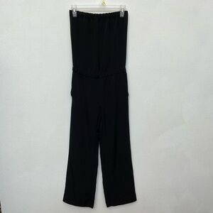 Ann Taylor Loft Black Strapless Jumpsuit Size XXS Petite Pockets Formal